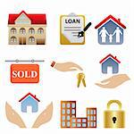 Real estate related icons and symbols