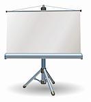 A blank presentation or projector roller screen