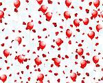 Beautiful balloons in the air on seamless hearts background. Vector illustration.  For easy making seamless pattern just drag all group into swatches bar, and use it for filling any contours.