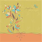 Retro floral background. For themes wedding, love, holidays. Vector illustration