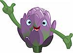 Illustration of a artichoke Character Presenting Something