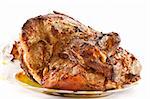 roast pork leg was photographed on a white background