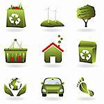 Recycling and green related eco symbols