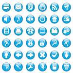 New collection of different icons for using in web design. General.