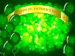 St Patricks Day Two Green Beers Banner with Shamrocks Bokeh Illustration