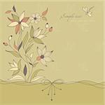 Vintage floral background. For themes wedding, love, holidays. Vector illustration