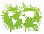 Green and environment planet background - vector illustration