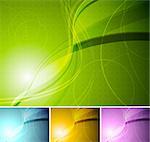 Abstract wavy backgrounds. Eps 10 vector. Four colours