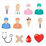 Medical Icons, Isolated On White Background, Vector Illustration