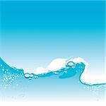 abstract vector water wave with small bubbles