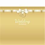 Wedding background decorated with ribbon and rings
