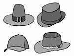 Divers hat, old and modern, vector