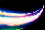 Vector illustration of neon abstract background made of blurred magic color light curved lines