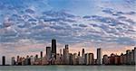 Image of Chicago skyline just before sunset.