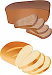 vector of sliced bread in front of a white background