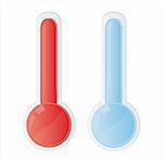 glossy  thermometers isolated on white