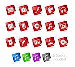 The vector file includes 5 color versions for each icon in different layers.