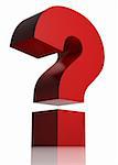 Huge red question mark isolated on white background. 3d