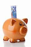 Piggy bank isolated over a white background