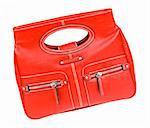 Ladys red bag isolated on white background with clipping path