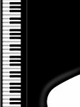 Grand Piano Keyboard Black and White Background Illustration