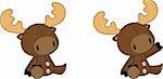 reindeer plush cartoon in vector format very easy to edit