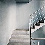 Empty modern building stairway