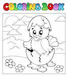 Coloring book with Easter theme 3 - vector illustration.