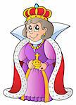 Happy queen on white background - vector illustration.