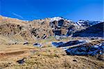 Fagaras mountains in the fall with blue sky