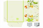 Template for folder design with flowers