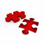 3d puzzle red white success connection piece business