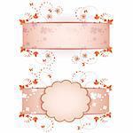 Banner design for springtime card isolated on white background