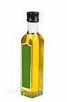 A bottle with olive oil isolated on the white