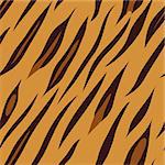 Seamless tiling animal print tiger, vector illustration