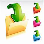 A download folder icon with color variations