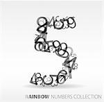 Number five made from various numbers - check my portfolio for other numbers