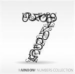 Number seven made from various numbers - check my portfolio for other numbers