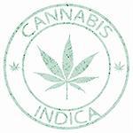 cannabis indica stamp isolated on white background, abstract vector art illustration