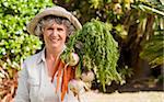 Senior woman with vegetables