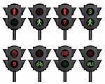 vector collection of traffic lights