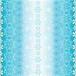White-blue seamless striped christmas wallpaper with snowflakes and borders (vector)