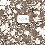 Decorative brown floral background with place for text.