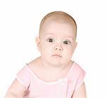 Portrait of a cute baby on a white background