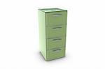 3D render of a filing cabinet isolated on white