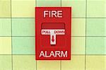 3d fire alarm on tile wall