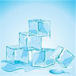 illustration of melting ice cubes on abstract background