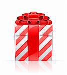 gift box with red bow vector illustration isolated on white background
