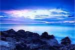 sunset in the sea with blue color