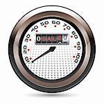 illustration of speedometer showing sale on isolated white background
